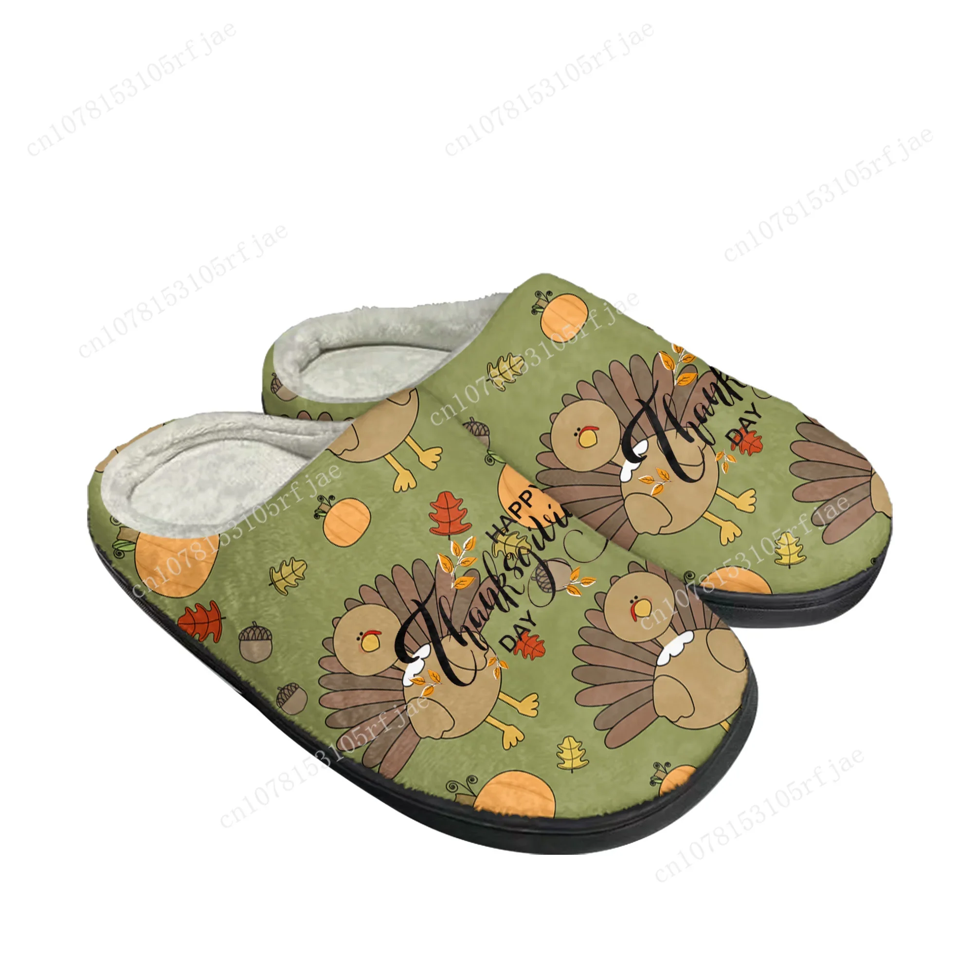 Thanksgiving Day Festival Home Cotton Slippers Mens Womens Teenager Plush Bedroom Casual Keep Warm Shoes Tailor Made Slipper