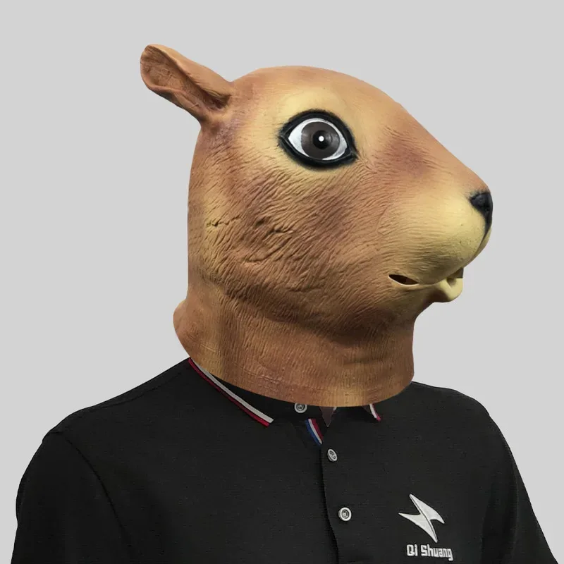 1Pc Halloween Animal Mask Fancy Emulsion Dress Shape Props Squirrel Headgear Head Cover for Party jk;6