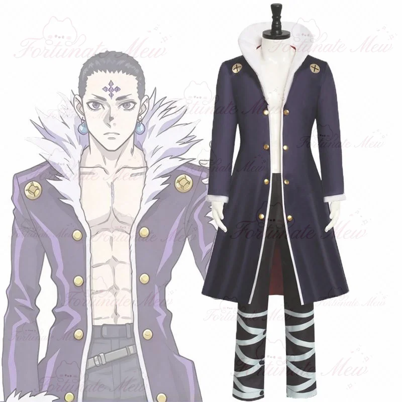 Anime Chrollo Lucilfer Cosplay Komplettset Unisex Phantom Troupe Langer Umhang Mantel Dunkle Uniform Halloween Karnevalskostüm