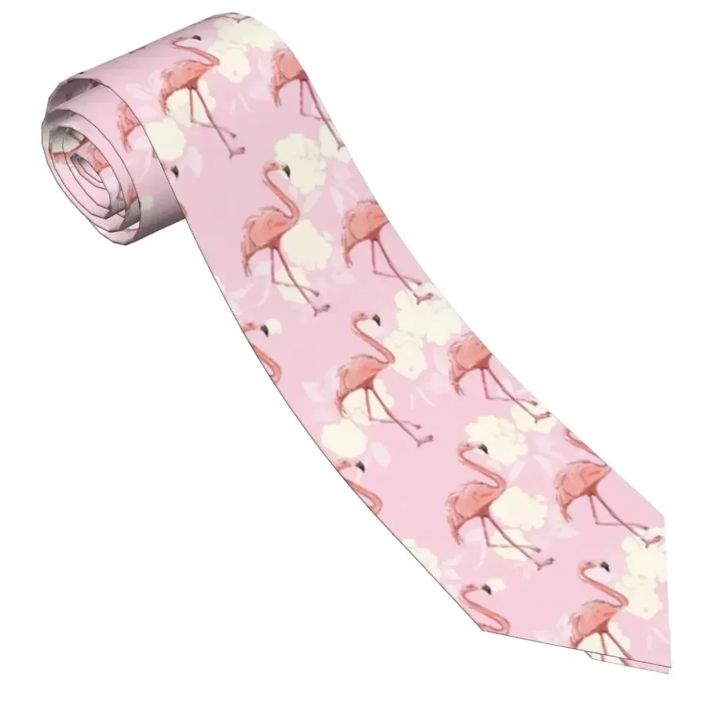 

Seamless Flamingo Pattern Neckties Men Women Polyester 8 Cm Pink Birds Neck Tie For Men Skinny Narrow Shirt Accessories