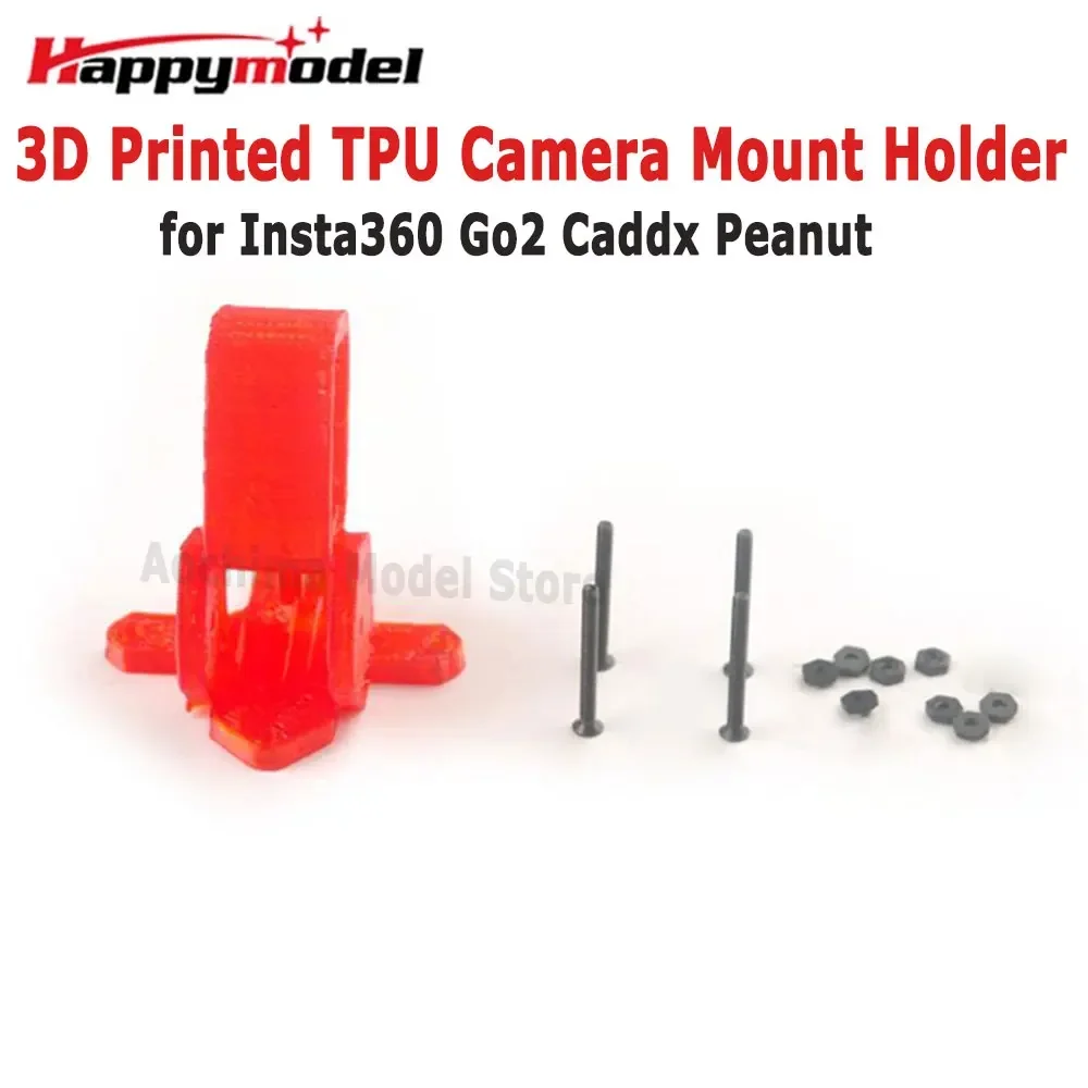 HappyModel Crux3 1S ELRS 마이크로 프리스타일 드론 교체, 3D 인쇄 TPU 카메라 마운트 거치대, Insta360 Go2 Caddx Peanut용