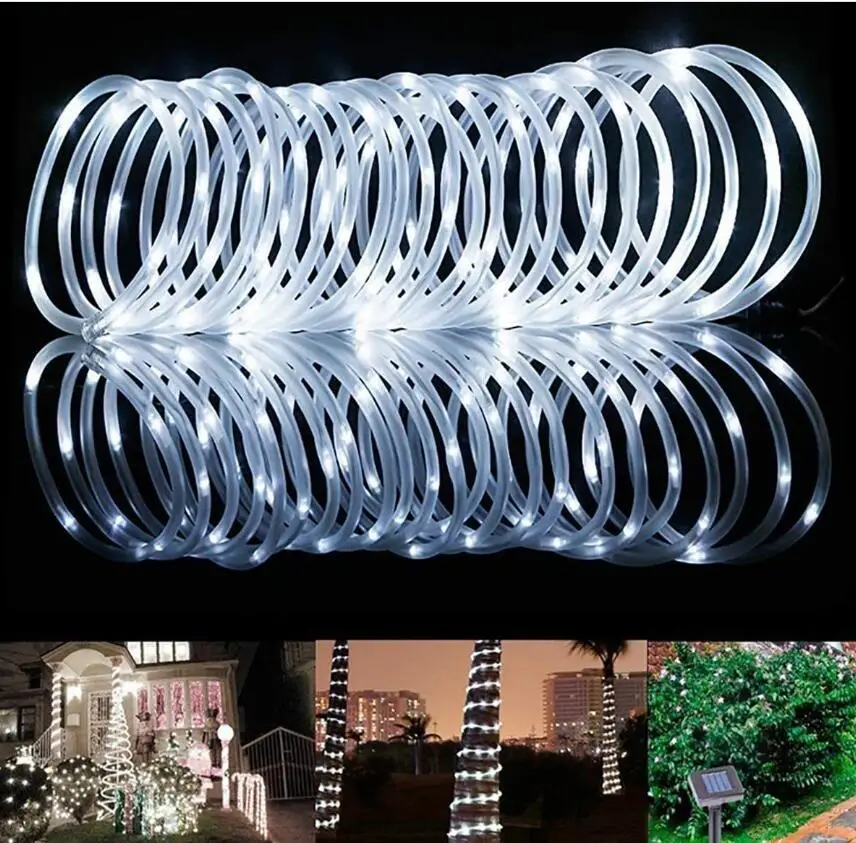 LED Rope Tube String Lights Outdoor Christmas Rope Light Copper Wire Fairy Light Garland for DIY Garden Fence  Party Decor
