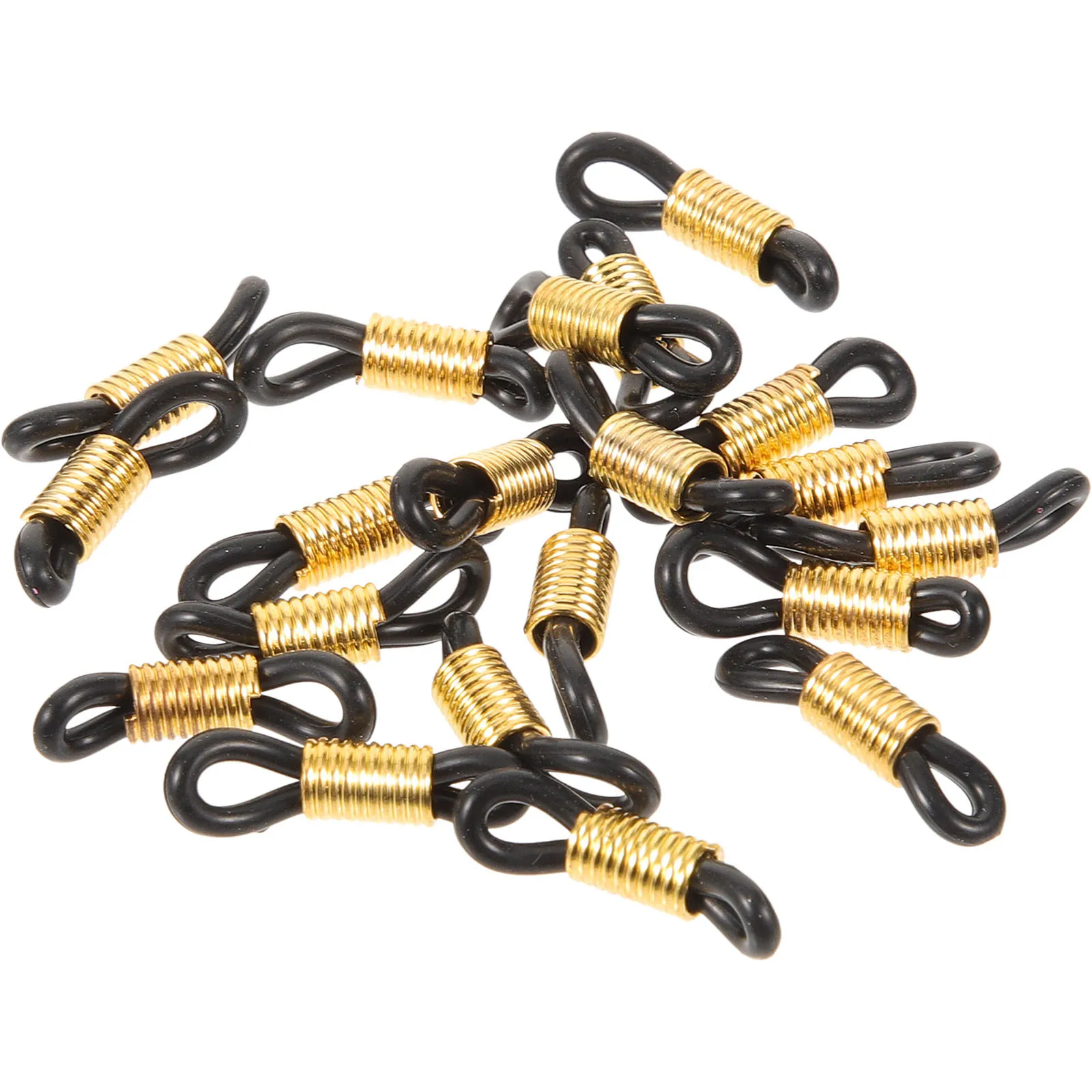 

50Pcs Eyeglass Chain Holder Connectors Anti Skid Durable Metal Silicone Ends Eyeglass Chain Ends Silicone Glasses Connector