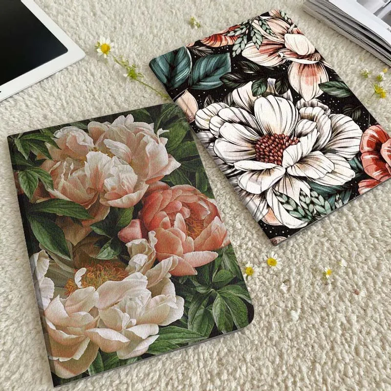 

Peach Pink Peony Flowers Tablet Case For Xiaomi Redmi Mini Pad SE K 2 4 5 6 7 8 2023 2025 11 8.8 11.2 10.1 Pro Gift