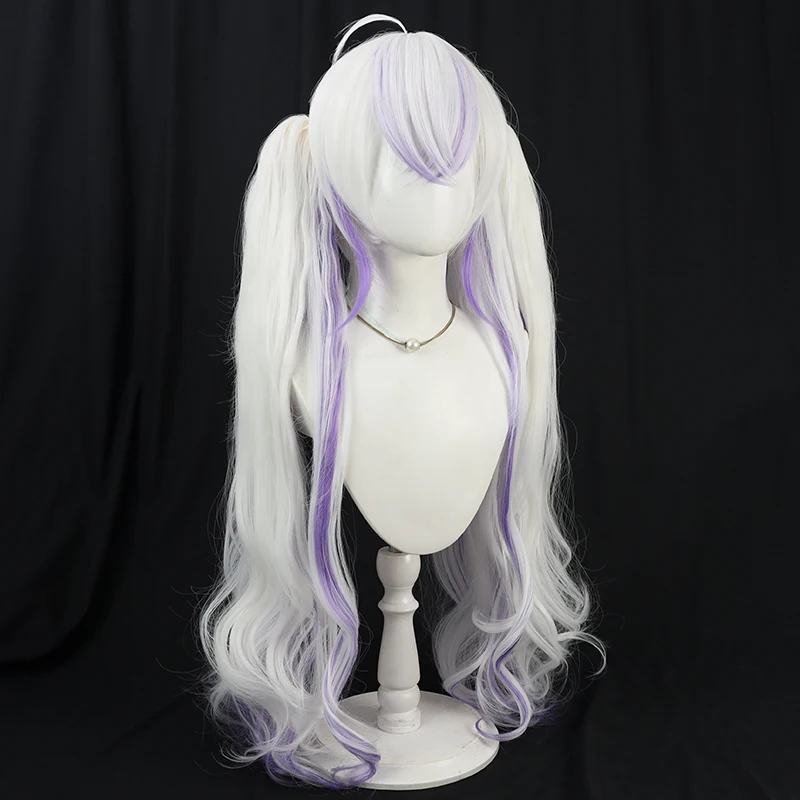 Virtual YouTuber Blanche Fleur 90cm Long Cosplay Wig Halloween Party Prop Synthetic Hair Heat Resistant Fiber + Wig Cap