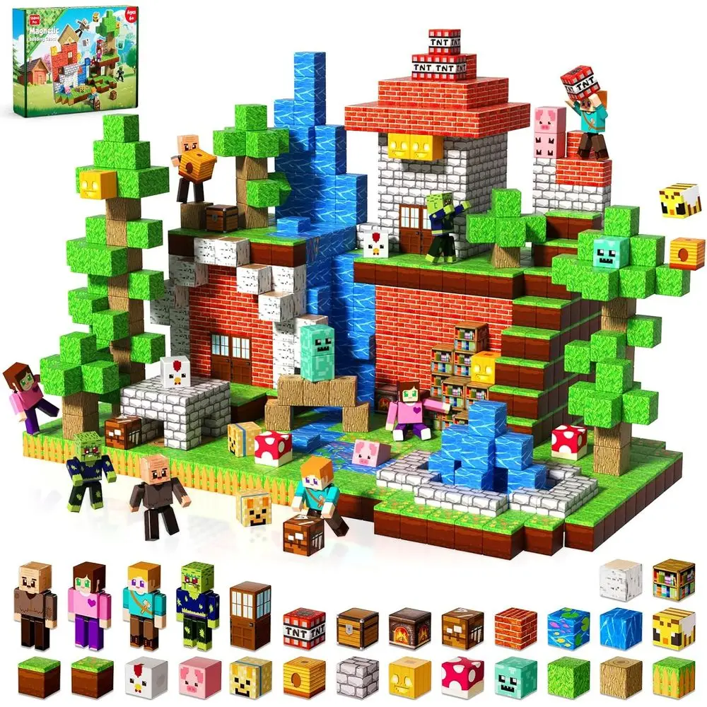 

160-Piece Magnetic Building Set for Kids 4-8 Years, STEM Learning Cubes, Gift for 3+ Boys & Girls