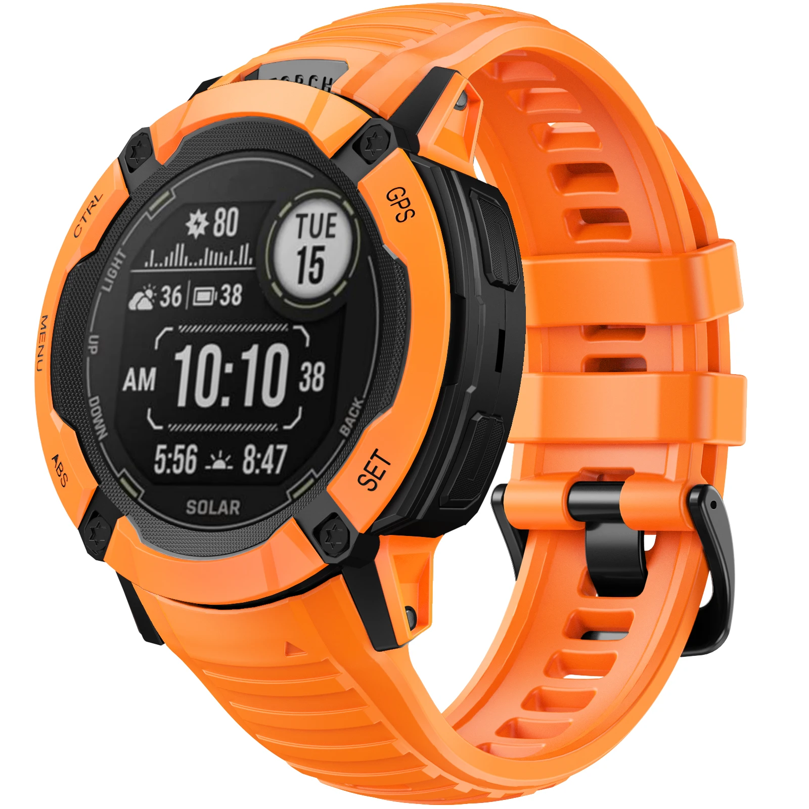 No Gaps 26mm Silicone Strap For Garmin Instinct 2X Solar - Tactical Edition   sports silicone Watchband