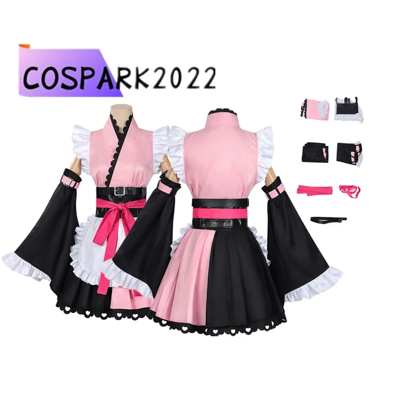 

Noi Komazawa Cosplay Costume Princess Kaguya Kimono Maid Dress Apron Anime Cosmic Fantasia Outfits Halloween Carnival Suit