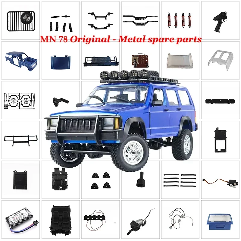 

MN MN78 MN-78 RC Car Original Parts Axle Housing Center Net Tie Rod Front and Rear Door Wave Box Light Group Remote Control Seat