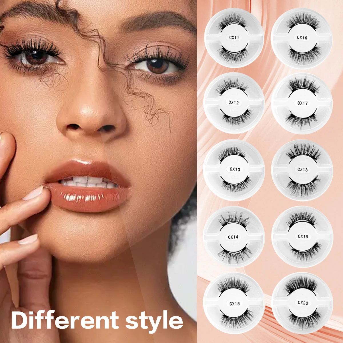 5/10 Pairs Magnetic Fake Eyelashes Kit Handmade Fluffy Faux Mink Lashes Curler 3D False Eyelashes Extension Makeup with Tweezers