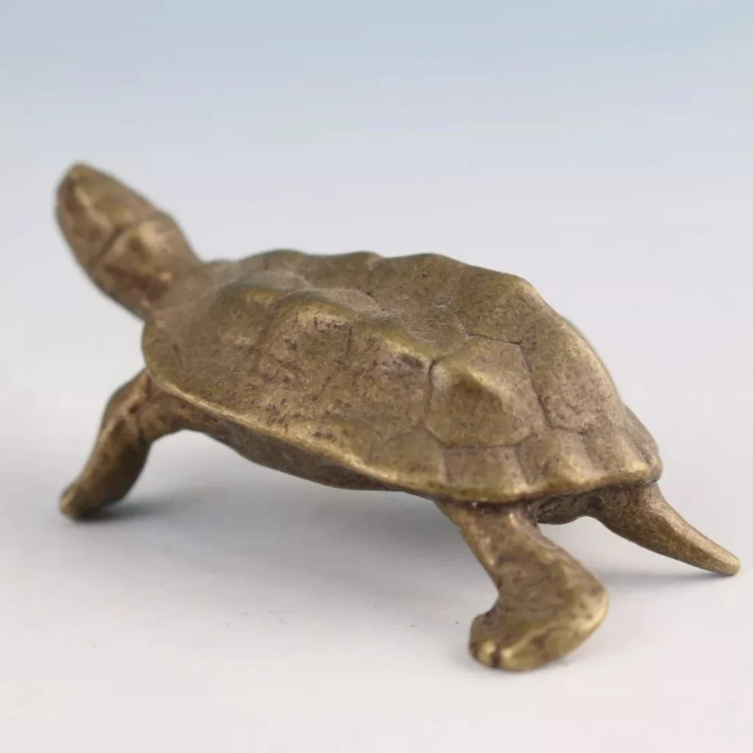 Chinese bronze hand casting turtle tortoise statue collectable figure tea pet