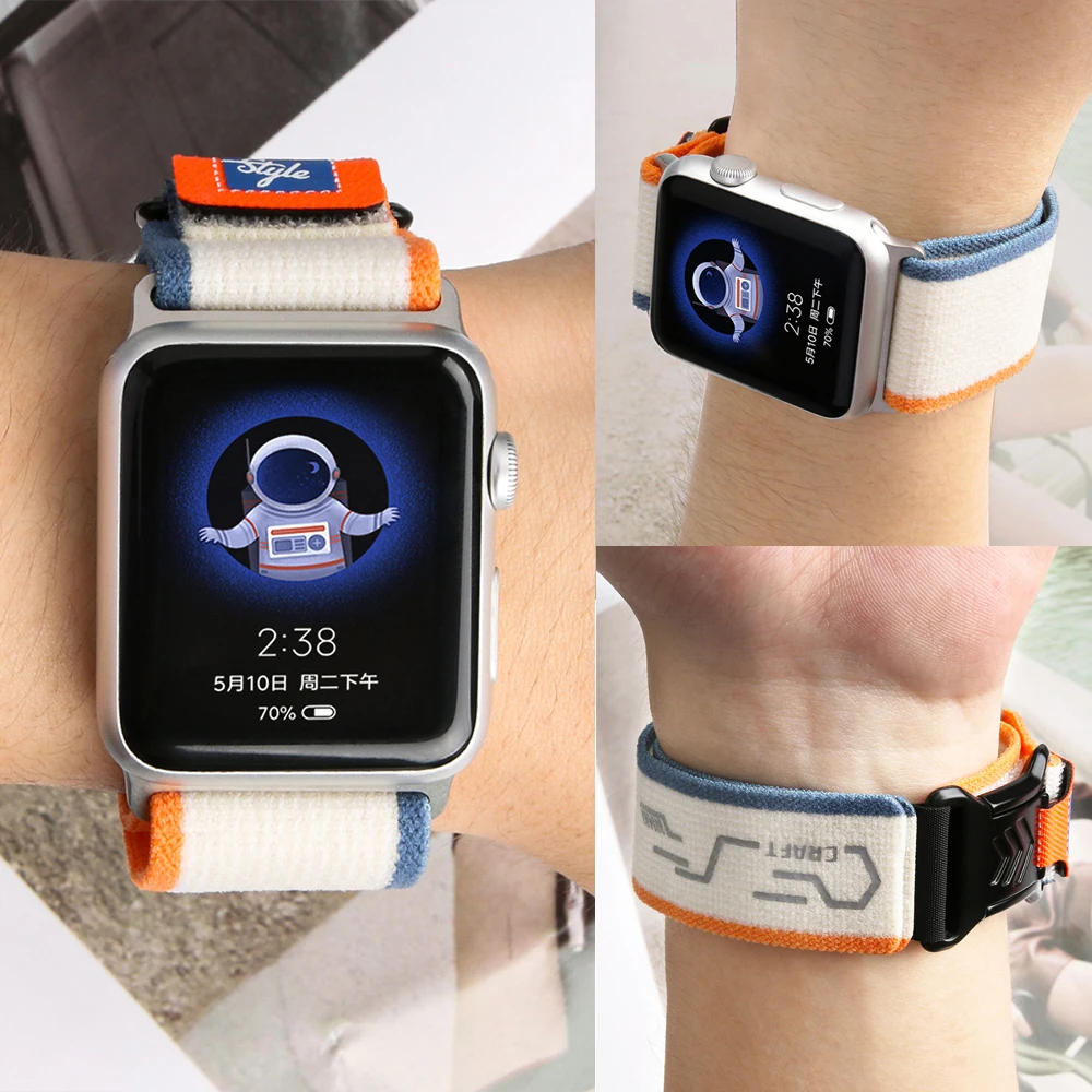 Elastisches Nylonband für Apple Watch S11 10 9 8 7 6 5 SE Sportarmband für iWatch Ultra 3/2 49mm 40 41 45 46 44mm Magnetisches Armband