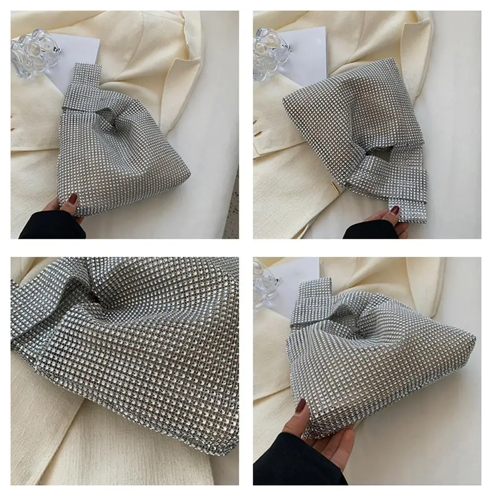 Fashion Simple Dinner Bag New Fashion Rhinestone Dinner Bag Personality Rhinestone Bag Handbag Simple Evening Tote Bags