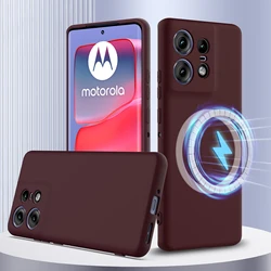 Luxury Original Liquid Silicone Case for MOTO Edge 50 Ultra PRO Fusion 40 Magnetic Wireless Charging Shockproof Cover