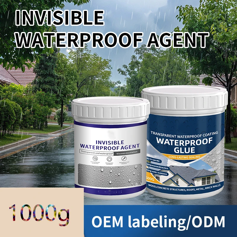 1000g Nano Transparent Waterproof Coating Leak Repair Sealant, Roof Bathroom Wall Anti-Leakage Damp Proof Weather Resistant Glue