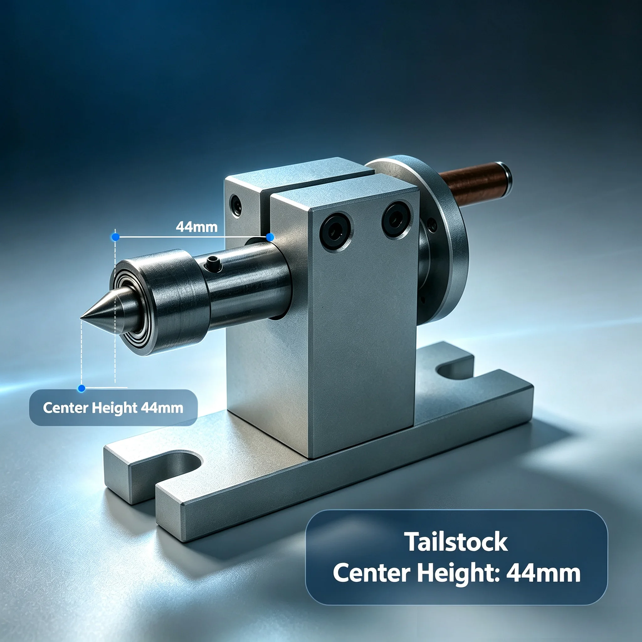cnc回転軸チャック用可動式心押し台（50mm）