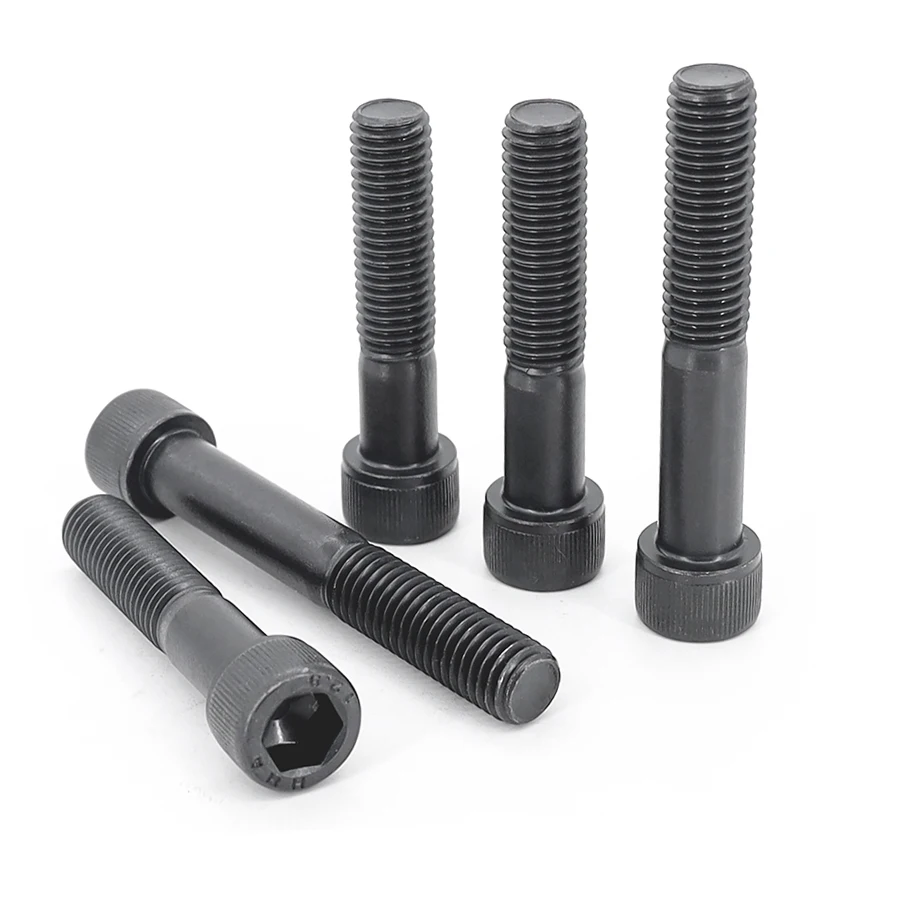 Din912 preto hex cabeça de soquete parafuso allen 304 a2 aço inoxidável grau 12.9 M3-M12 hexágono externo força de tração