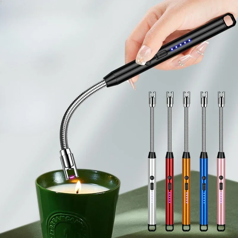 New Metal Aromatherapy Candle Gas Stove Kitchen Charging Ignifier Outdoor Bendable Natural Gas Extended Lighter Ignition Stick