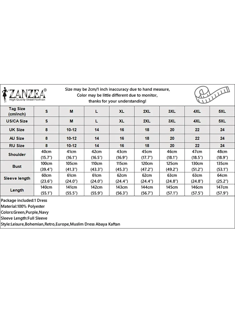 ZANZEA Modest Hijabs Maxi Lange Kleider Frauen Muslimische Mode Kontrast-Farbe Patchwork A-Line Swing Kleid Oansatz Langarm Roben