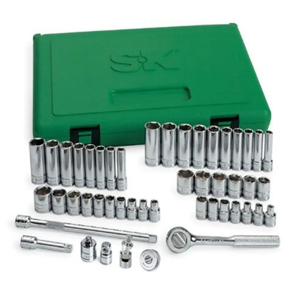 

Tools USA 1 4 Drive, 48 Piece, 6 Point, Standard amp Deep, SAE amp Metric, SuperKrome Socket Set 3 16 9 16, 4MM 15MM, 91848