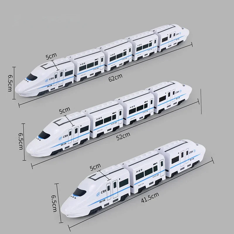 Crianças diy simulação de alta velocidade trem ferroviário brinquedo carro elétrico som luz modelo trem brinquedos educativos para meninos meninas presente