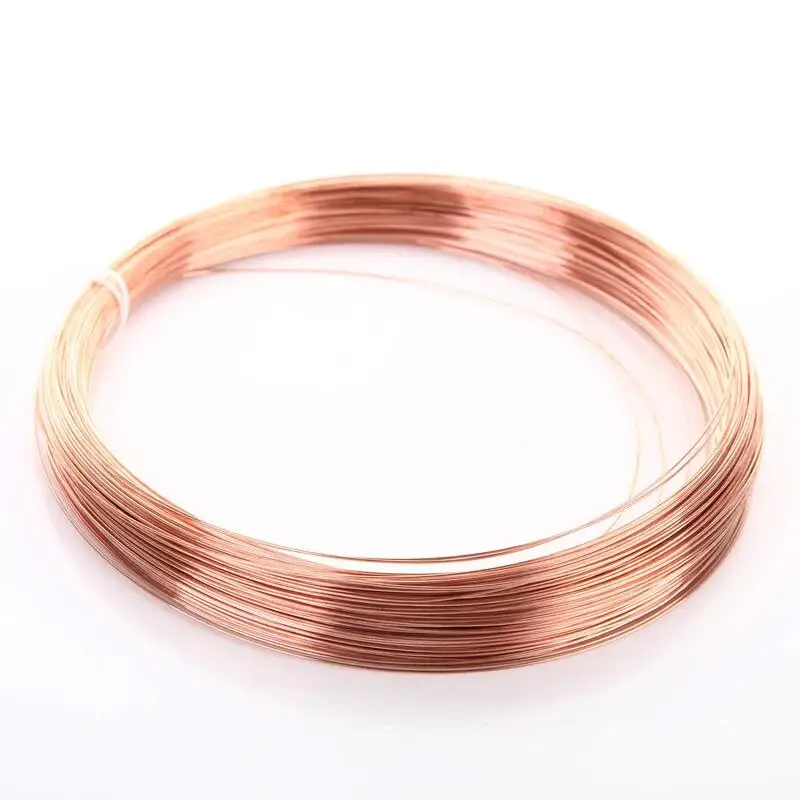 1-10M T2 Pure Coppers Wire Round Coil Conductive Bare Coppers Cable Wires for Electric Wire DIY Craft 0.1/0.15/0.25/0.35-3mm
