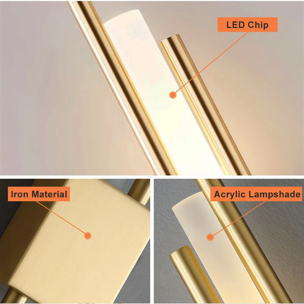 Nordic LED Wall Lamps Indoor Lighting Home Decor Wall Sconces Lamp For Staircase Bedroom Bedside Study Living Room Light