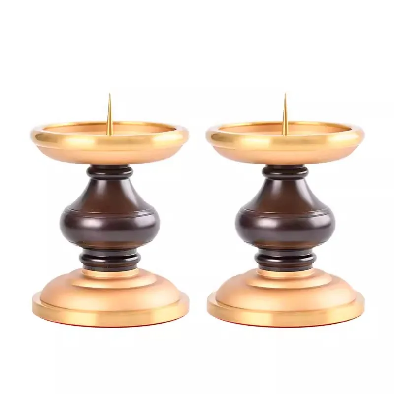 Copper alloy candle holder, household Buddha candle stand decoration, butter lamp holder, Buddha offering lamp holder