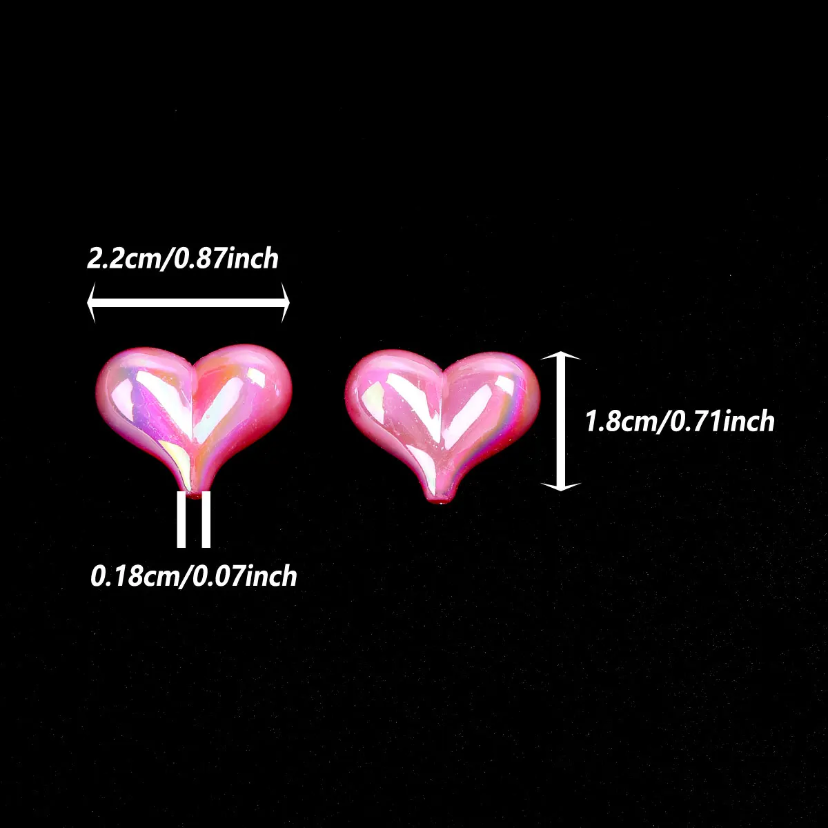 20 قطعة AB اللون الوردي شكل قلب الاكريليك الخرز فضفاض خزر عازل لصنع المجوهرات سوار إكسسوارات الشعر ذاتية الصنع #4