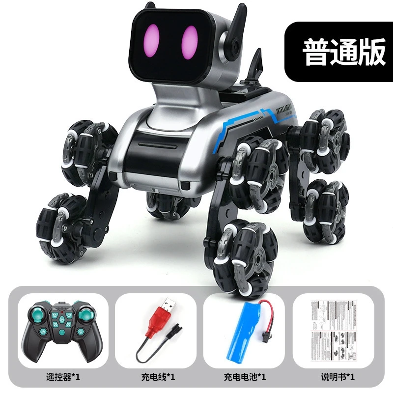 Jouet Robot intelligent RC pour chien, voiture à 8 roues, contrôle des gestes de cascade, véhicule d'escalade pour enfants, chiot mécanique, cadeau interactif pour animaux de compagnie