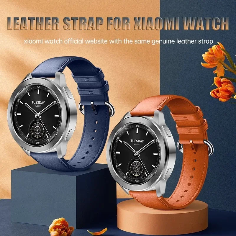 

22MM Original Leather Strap for Xiaomi Watch S3/S2/S1 Pro/Active Soft Bracelet for Watch Color 2/1 Sport Series Band Accessories