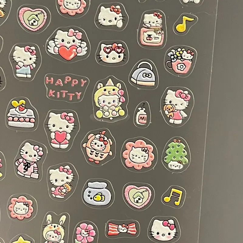 Autocollants de dessin animé Sanurgente Hello Kitty, autocollants décoratifs Kawaii, tasse à eau, ordinateur portable, téléphone, cadeaux d'anniversaire pour enfants, organisateur de périphériques