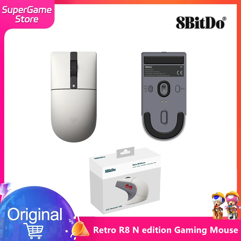 

8BitDo Retro R8 N edition Gaming Mouse Wireless with Charging Dock Gaming Accessories Bluetooth Wireless 2.4G Wired USB
