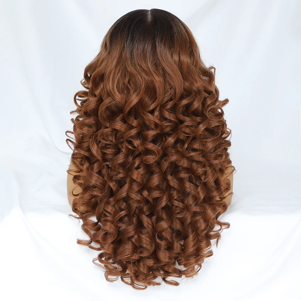 Curly 13X6 HD Synthetic Lace Front Wigs Black Latisha Lace Frontal Wig With Bangs For Afro Women Pink Pre Plucked Highlight Wigs