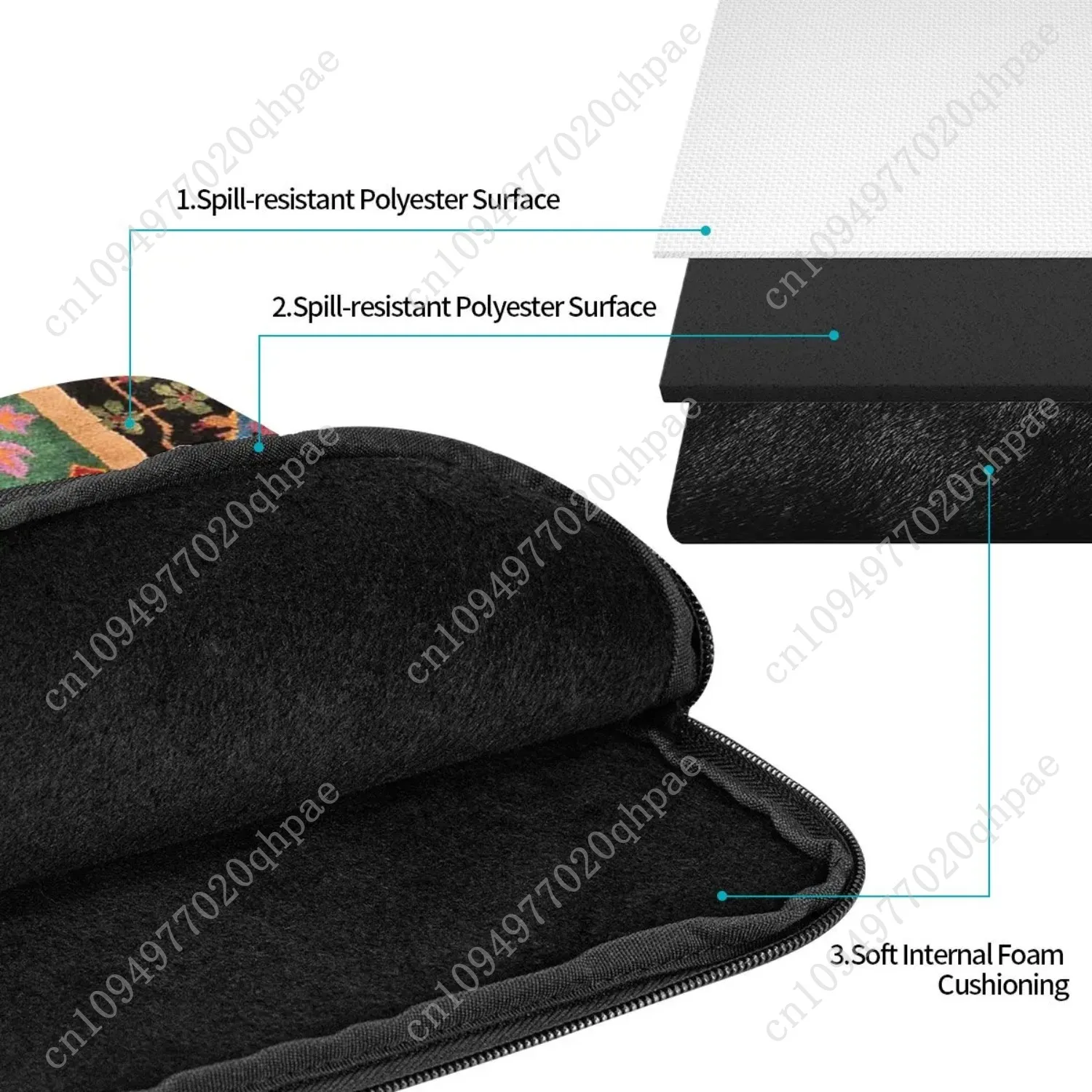 خمر آرت ديكو الصينية الفارسية غطاء للكمبيوتر المحمول حقيبة 12 "13" 15 "17" حقيبة دفتر كم اللوحي للصدمات حقيبة #2