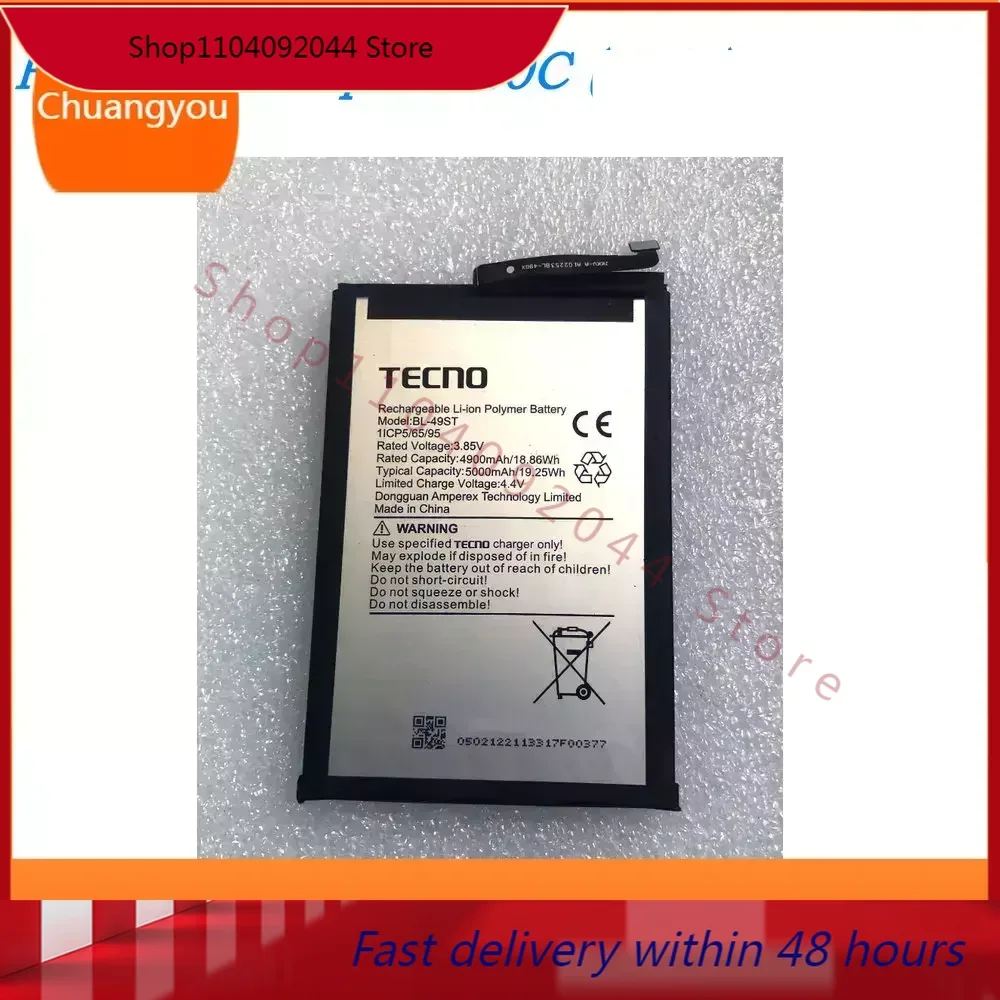 3.85V 5000mAh BL-49ST Battery For TECNO Spark 10C (KI5k) Mobile Phone