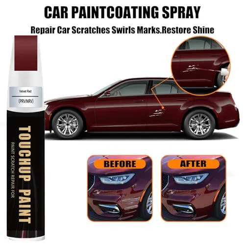 Car Touch Up Paint(Velvet Red(PRV/NRV)) for Chrysler Car Paint Scratch Repair Kit, Quick & Easy Solution to Repair