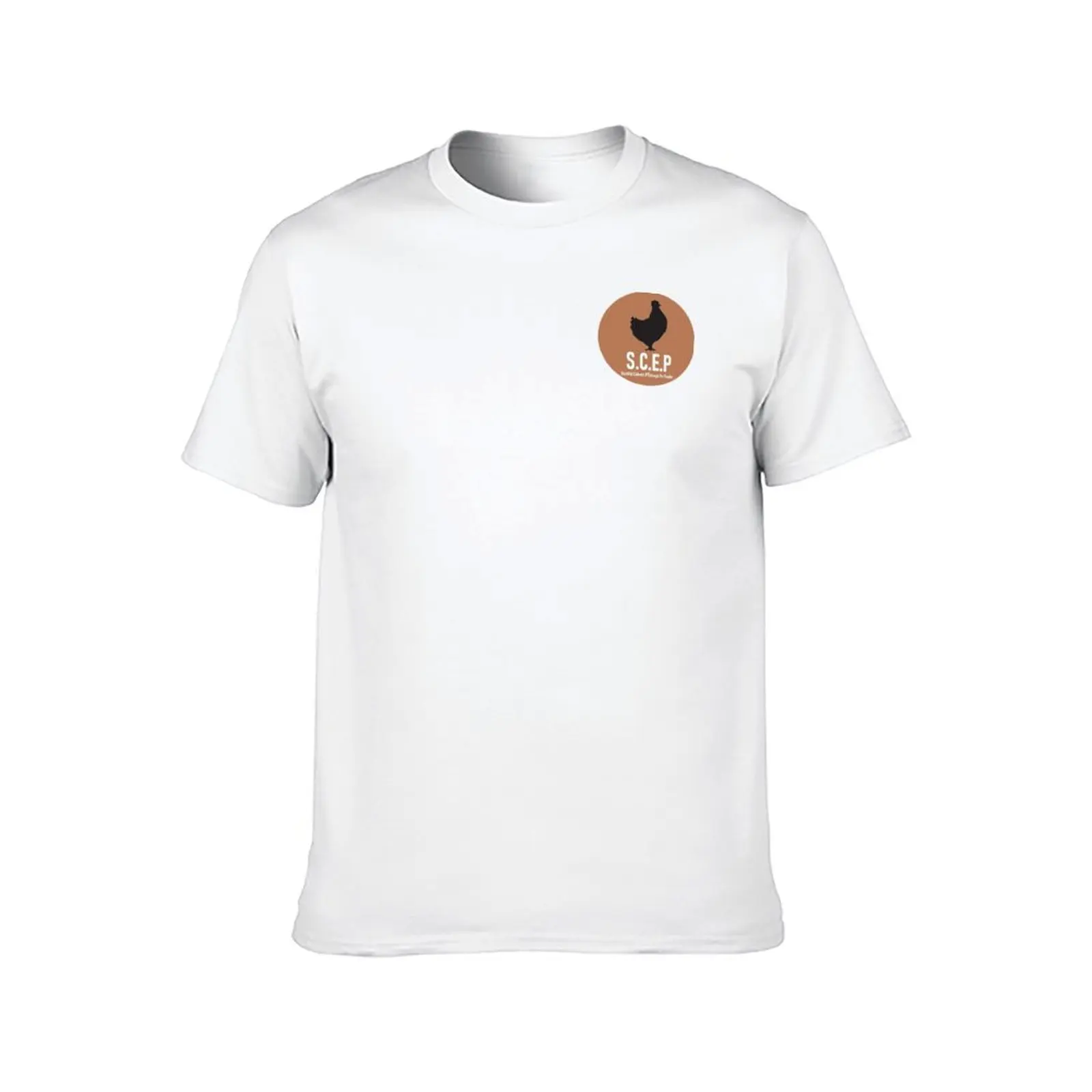 OSS 117: CEP LOGO Cairote Society of Chicken Farming Heart تي شيرت تي شيرت رجل قطن قطن تي شيرت حزمة تي شيرت