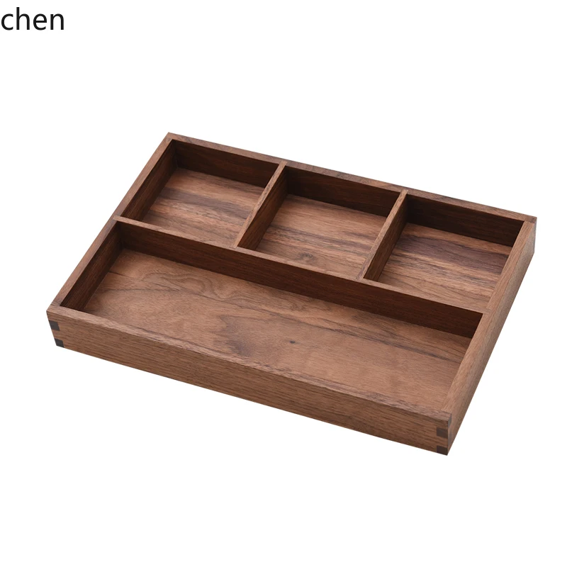YXY Solid Wood Desktop Storage Box Stationery Miscellaneous Remote Control Cosmetics Wooden Box