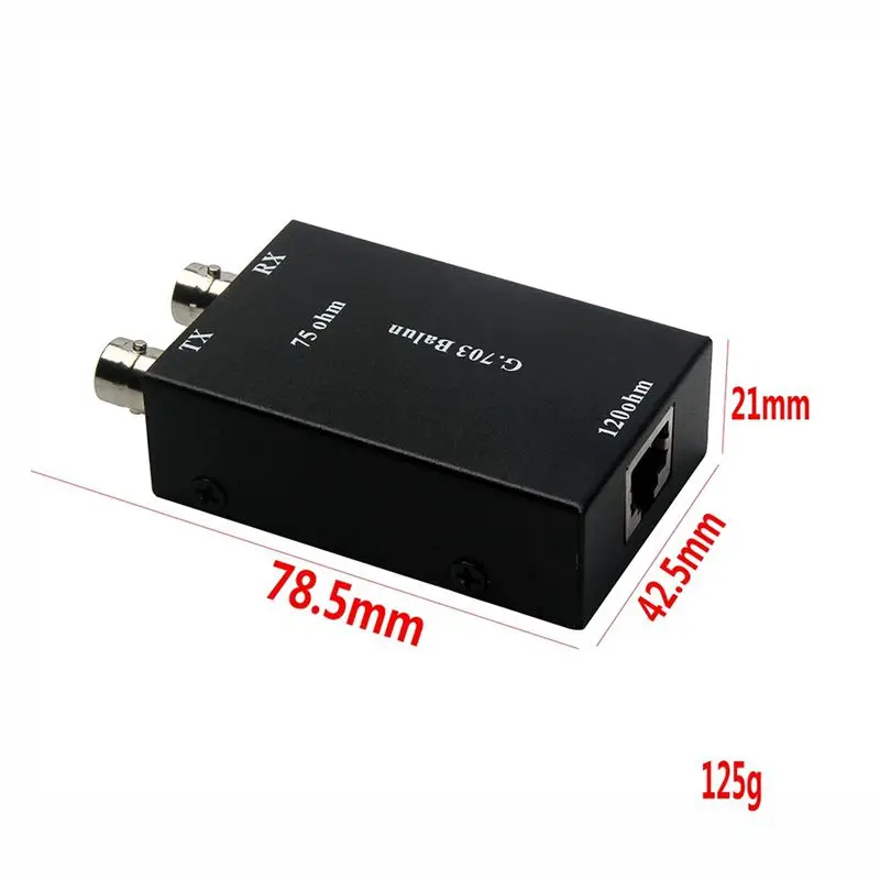 BNC To RJ45 Transmitter E1 Converter Balanced To Unbalanced 75 Ohms To 120 Ohms Impedance G.703 Coaxial