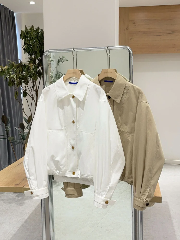 

Authentic Noxiao La Spring 2025 New Single-Button Jaet Coat Straight-Line Commute Sle Dstring Cotton Blend Women's Out...