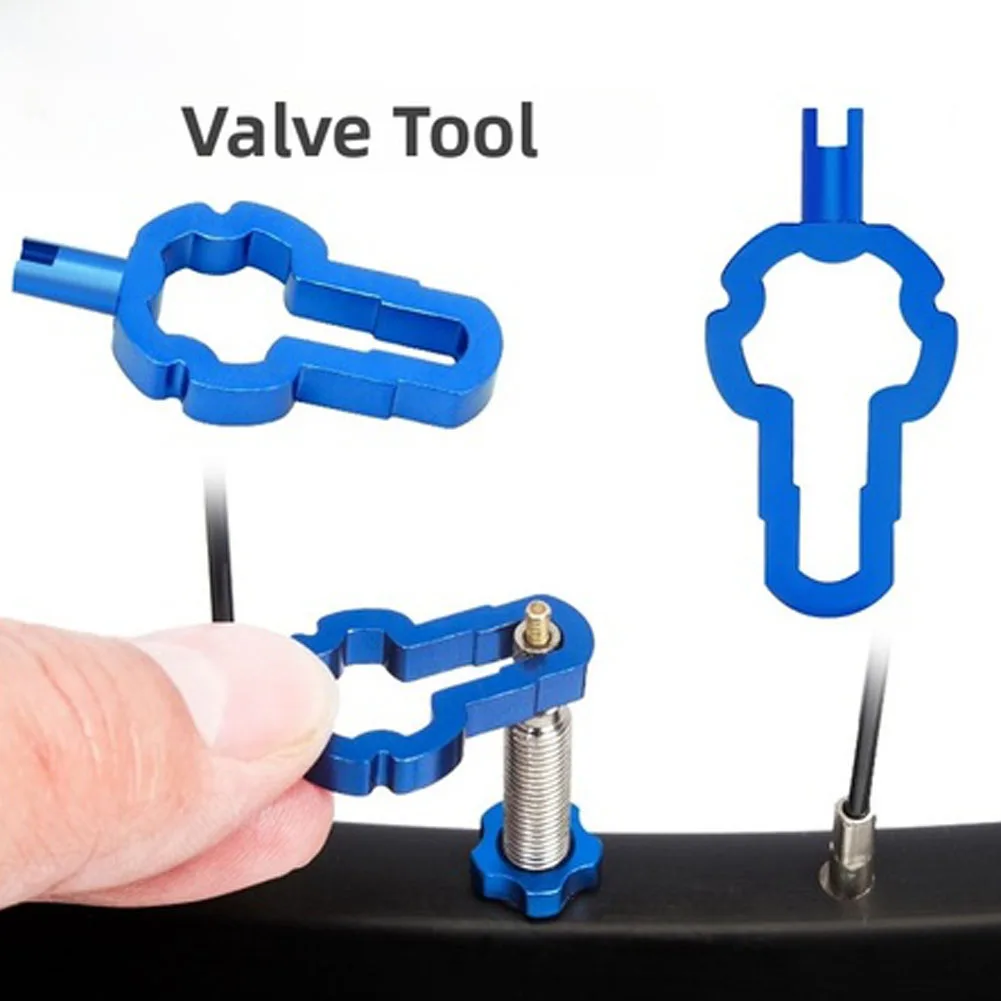 Blue Aluminum Alloy Portable Tire Valve Core Wrench Tool For French And British Valve Stems Removal Bike Car Motorcycle Repair
