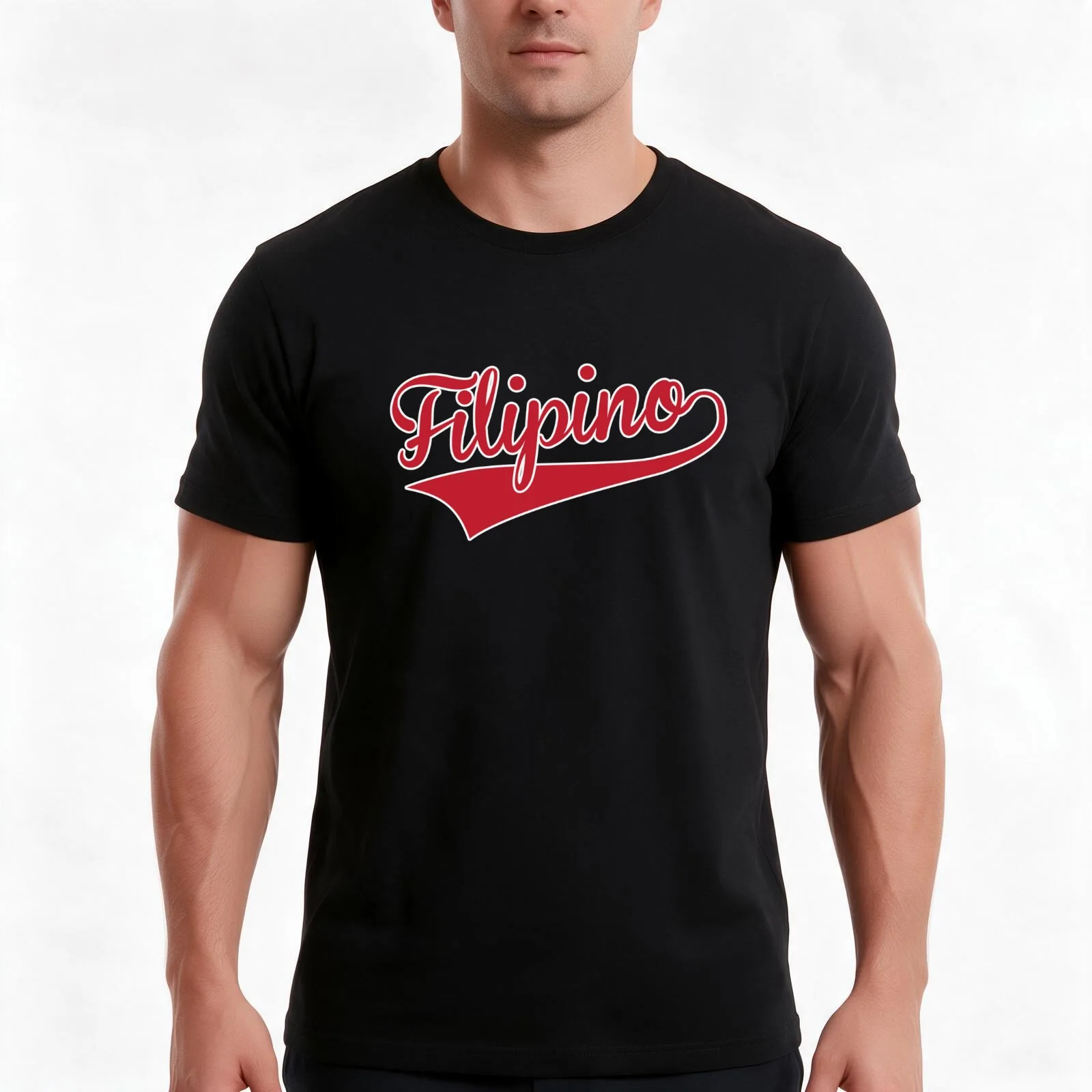 Filipino T-Shirt, Summer Casual Cotton Tee, Oversized Streetwear Tops, Vintage Graphic Print, Loose Fit Short Sleeve