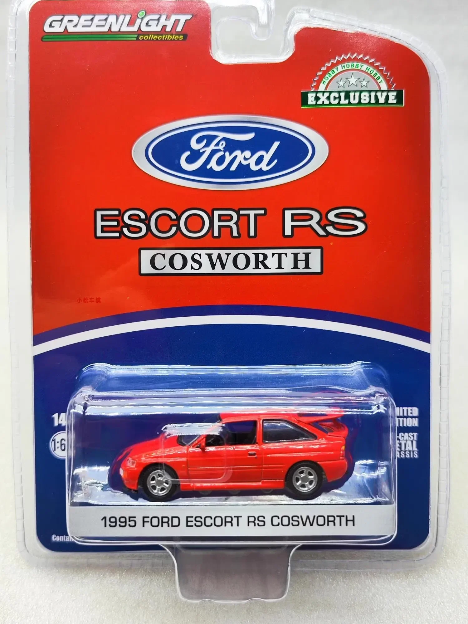 1:64 1995 Ford Escort RS Cosworth Diecast Metal aleación modelo coche juguetes para colección de regalos