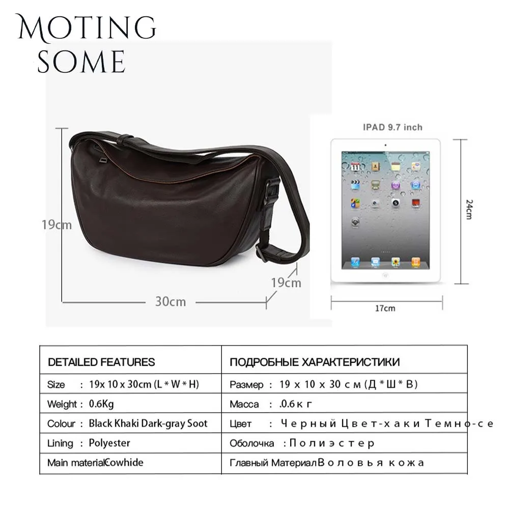 Motingsome Luxury Saddle Bag for Women Underarm Cow Hide Leather Bag Small Pouch Fashionable Lady Handbag Travel Pack 2024 New