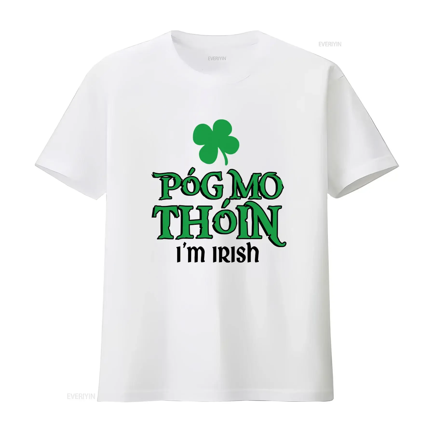 Pog Mo Thoin Irish T Shirt St Patricks Day Dad Mom Green Clover Print Casual vintage Washed designer clothes Stylish Unisex