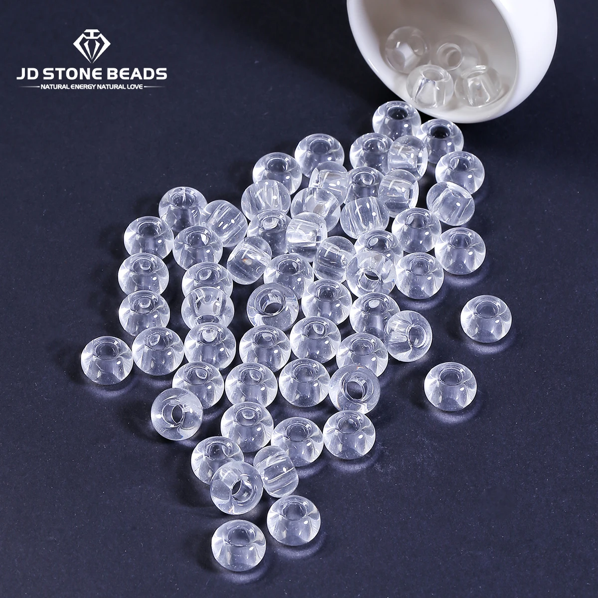 

10 Pcs/lot Synthetic Rock Quartz Round Large Hole Beads 14*9mm For Jewelry Making Diy Necklace Bracelet Accessory Findings
