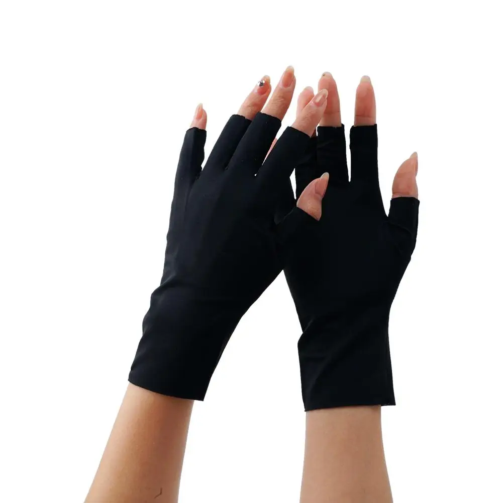 Women Sunscreen Fingerless Gloves UV Protection Half Finger Gloves Summer Sunblock Glove Thin Mittens For Outdoor Golfing