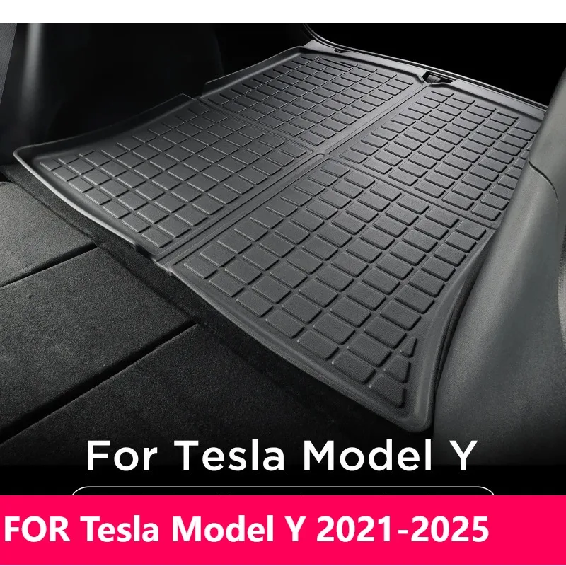 

Для Tesla Model Y 2021-2025 задний грузовой коврик, водонепроницаемая накладка на багажник, всепогодный аксессуар для защиты салона, черный