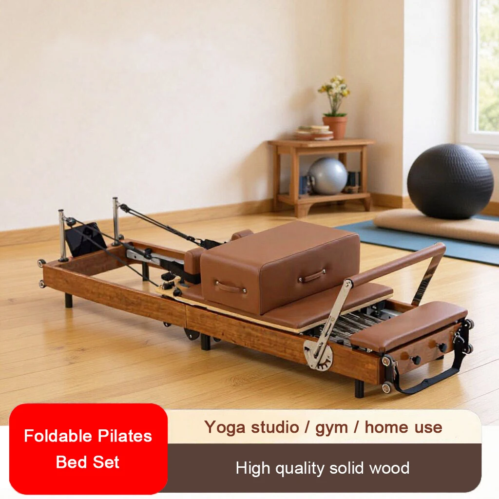 

Складная кровать для пилатеса, многофункциональное оборудование для фитнеса, йоги и тренировок, тренажер для пилатеса, складная кровать для тренировки кора.